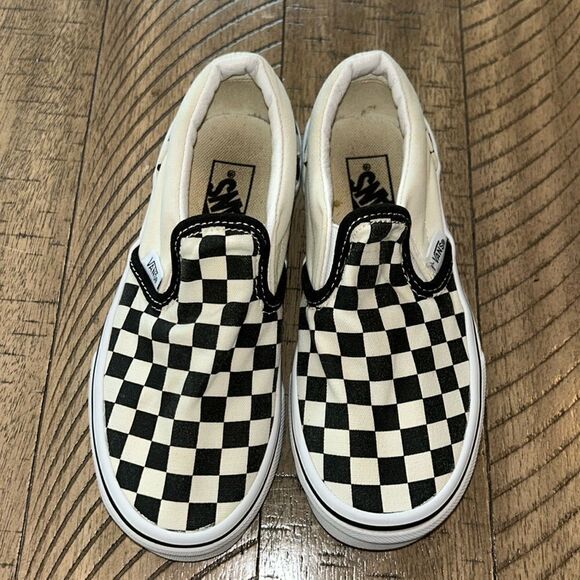 Vans Classic Check ⚽️ Slip-on Cleaned wLysol Laundry🧺Sanitizer Ready 4 🛝⚽️ - Picture 1 of 17